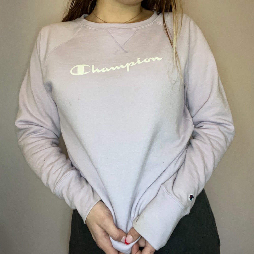 purple champion crewneck